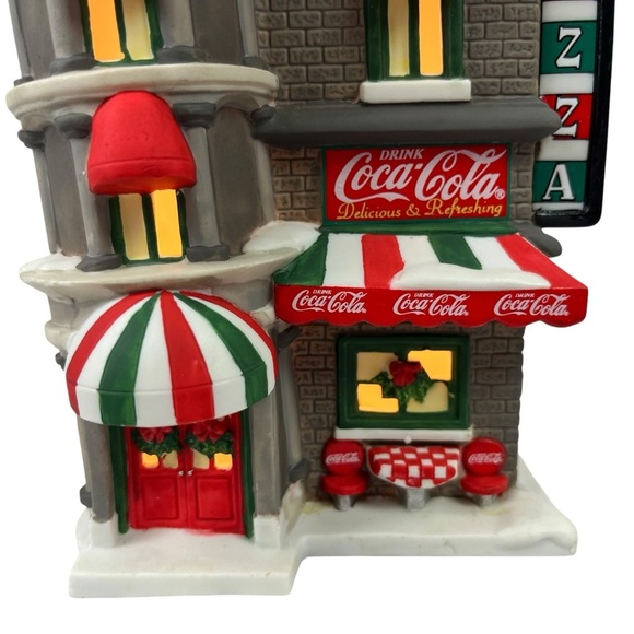 Coca Cola Town Square Collection Leaning Tower Pizza Parlor Restaurant Lighted - Picture 3 of 16